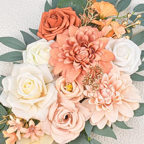 Burnt Orange Artificial Wedding Arch Flowers Set of 2