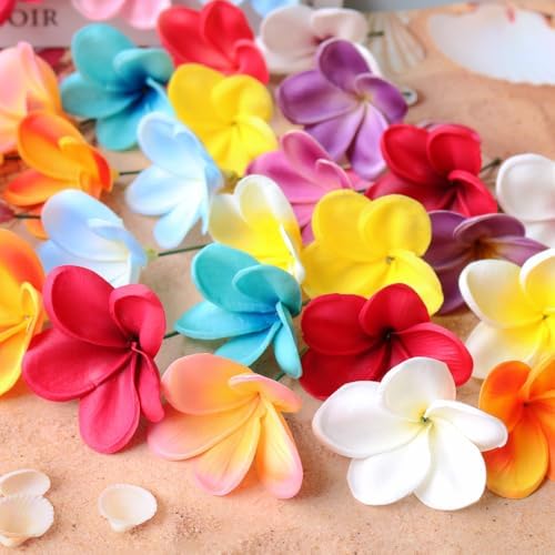 10PCS PU Plumeria Flowers for Wedding and DIY Decor