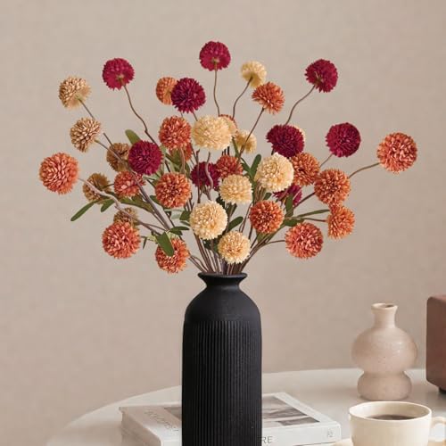 Fall Flowers Artificial 10 Pcs Fake Mums Decor