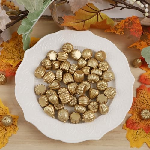 winemana Mini Pumpkins Fall Decorations 80 Pack Gold