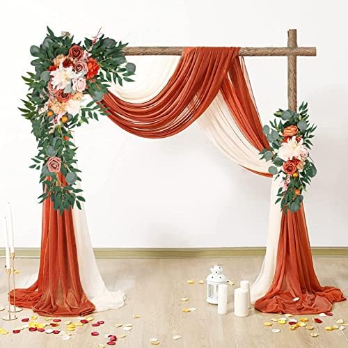 Emivery Artificial Wedding Arch Flowers Kit for Decor