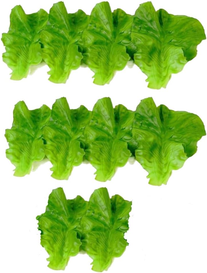 Pokinge 10pcs Artificial Lettuce Leaves Decor