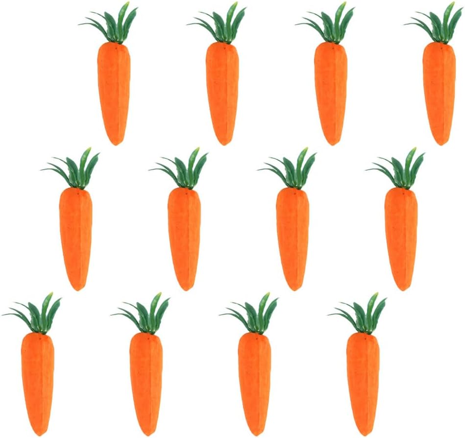 LOGOFUN 12PCS Artificial Carrots for DIY Easter Decor