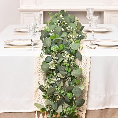Dolicer 4 Pack 6FT Artificial Eucalyptus Garland