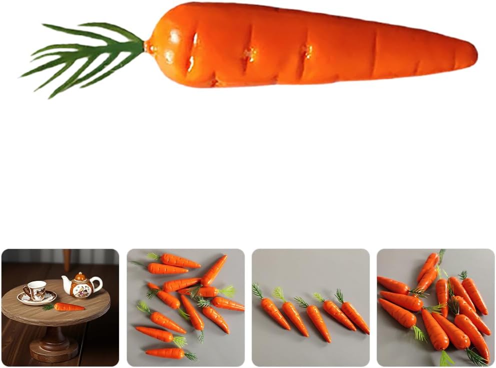 LUOZZY 15 Miniature Lifelike Carrots Artificial Vegetables Decor