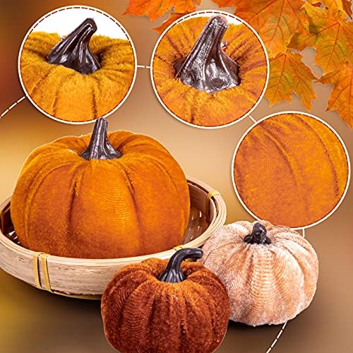 Whaline 12Pcs Fall Artificial Pumpkins 3 Sizes