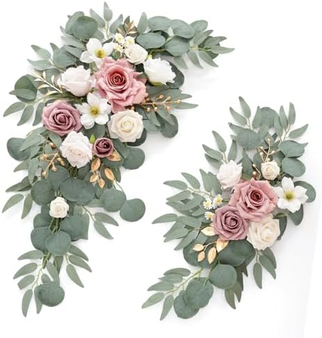 Muhanjia Wedding Sign Faux Flower Swag Pack of 2 1