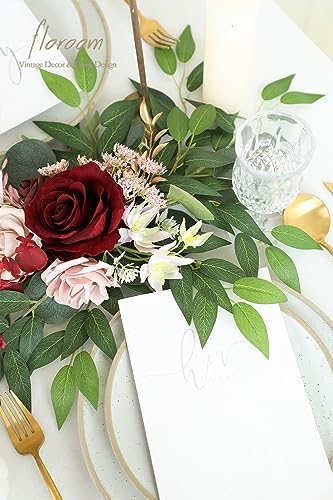 Floroom 12pcs Artificial Italian Ruscus Greenery Stems 28 Inch