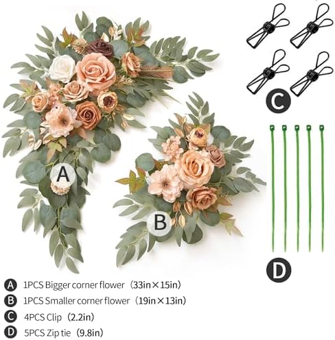 Terracotta Wedding Sign Faux Flower Swag Pack of 2