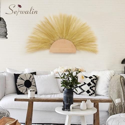 Serwalin 60Pcs Artificial Gold Pampas Grass Decor