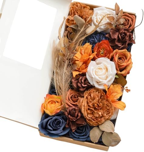 Lings Moment Artificial Flowers Combo Set Hazelnut Navy