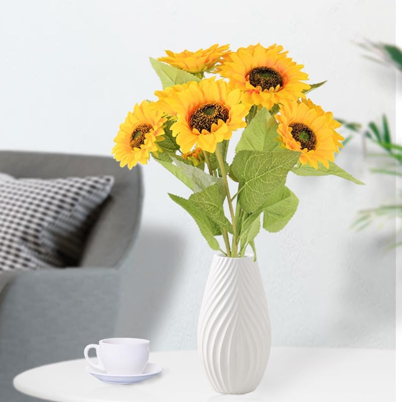 8PCS Artificial Yellow Sunflower Home Decor Set