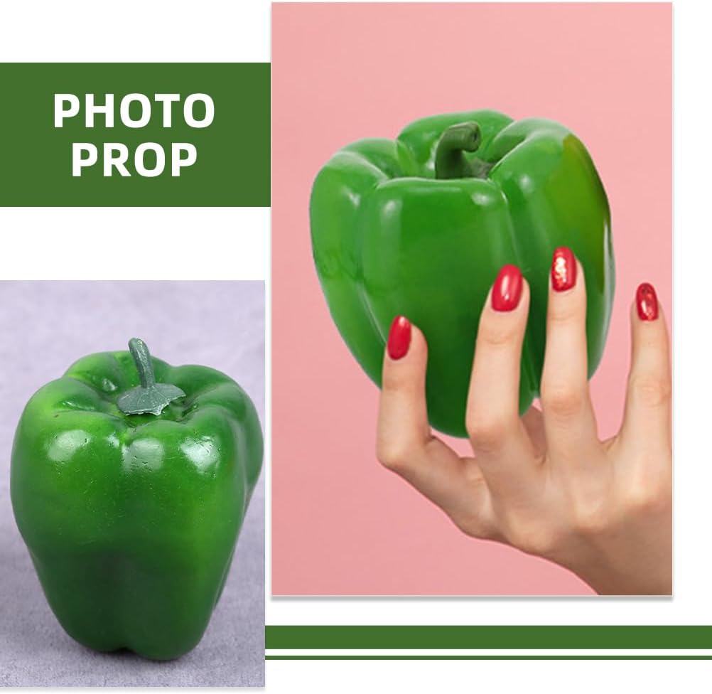 LOGOFUN 4pcs Artificial Green Pepper Display Props