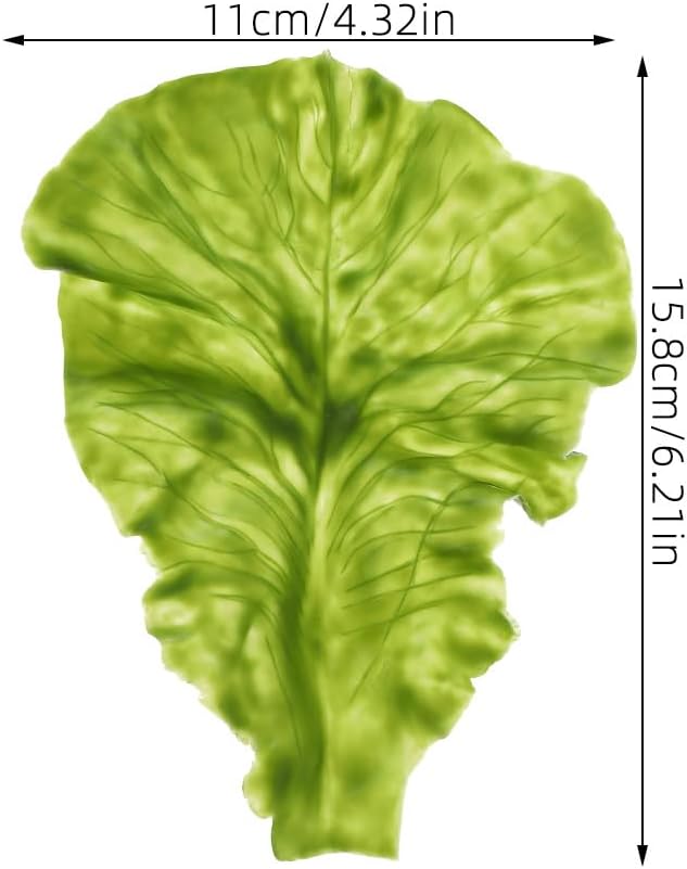 LOGOFUN 5Pcs Artificial Lettuce Leaves Lifelike Decor Props