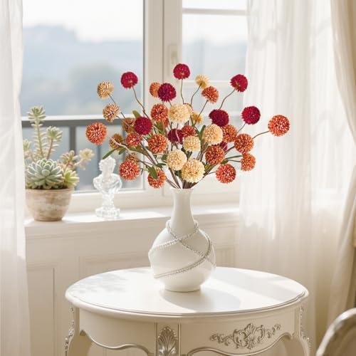 Fall Flowers Artificial 10 Pcs Fake Mums Decor