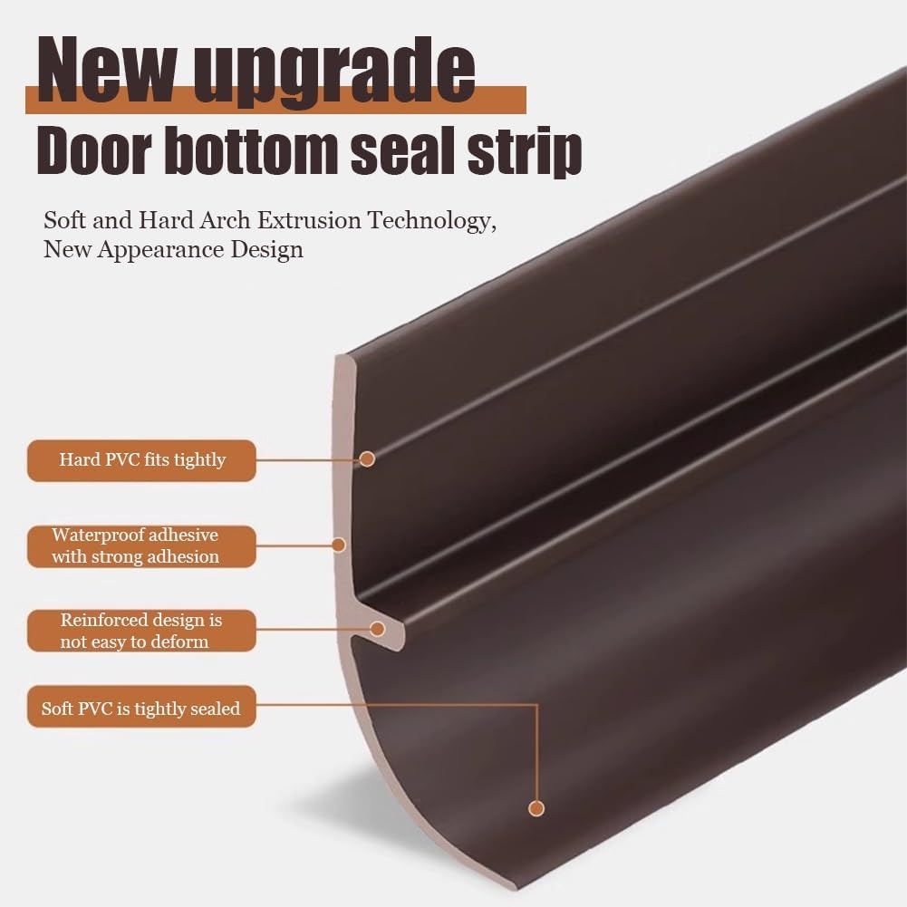 Weather Stripping Door Seal Strip with Self-Adhesive Backing 05x2m Beige