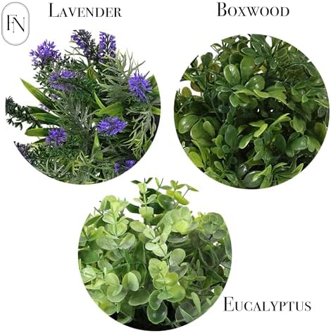3 Pack 10 Inch Artificial Plant Greenery Pot