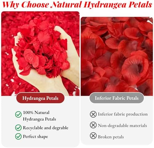 1500Pcs Real Dried Red Hydrangea Petals Natural