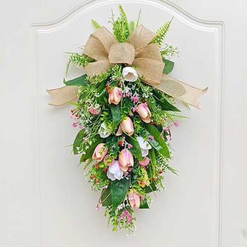 Belupai Tulips Teardrop Swag Decor