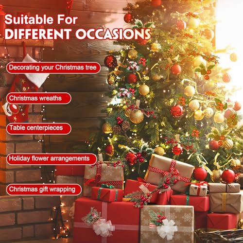 Crafare 15 Pack Christmas Berry Picks Assorted Sizes