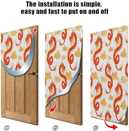 Susiyo Red Chinese Dragon Halloween Door Cover