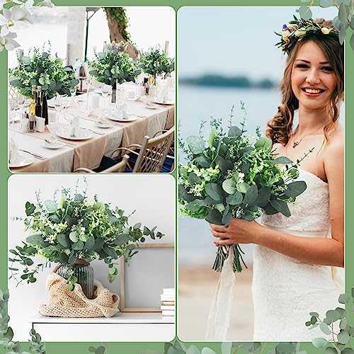 Ceenna 120 Pcs 6 Kinds Artificial Eucalyptus Greenery Set