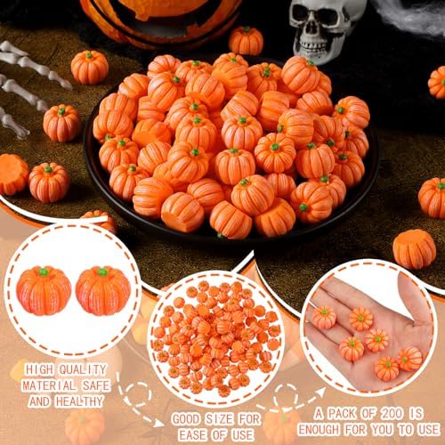 Sasylvia 200 Fall Mini Pumpkins Decorations Orange
