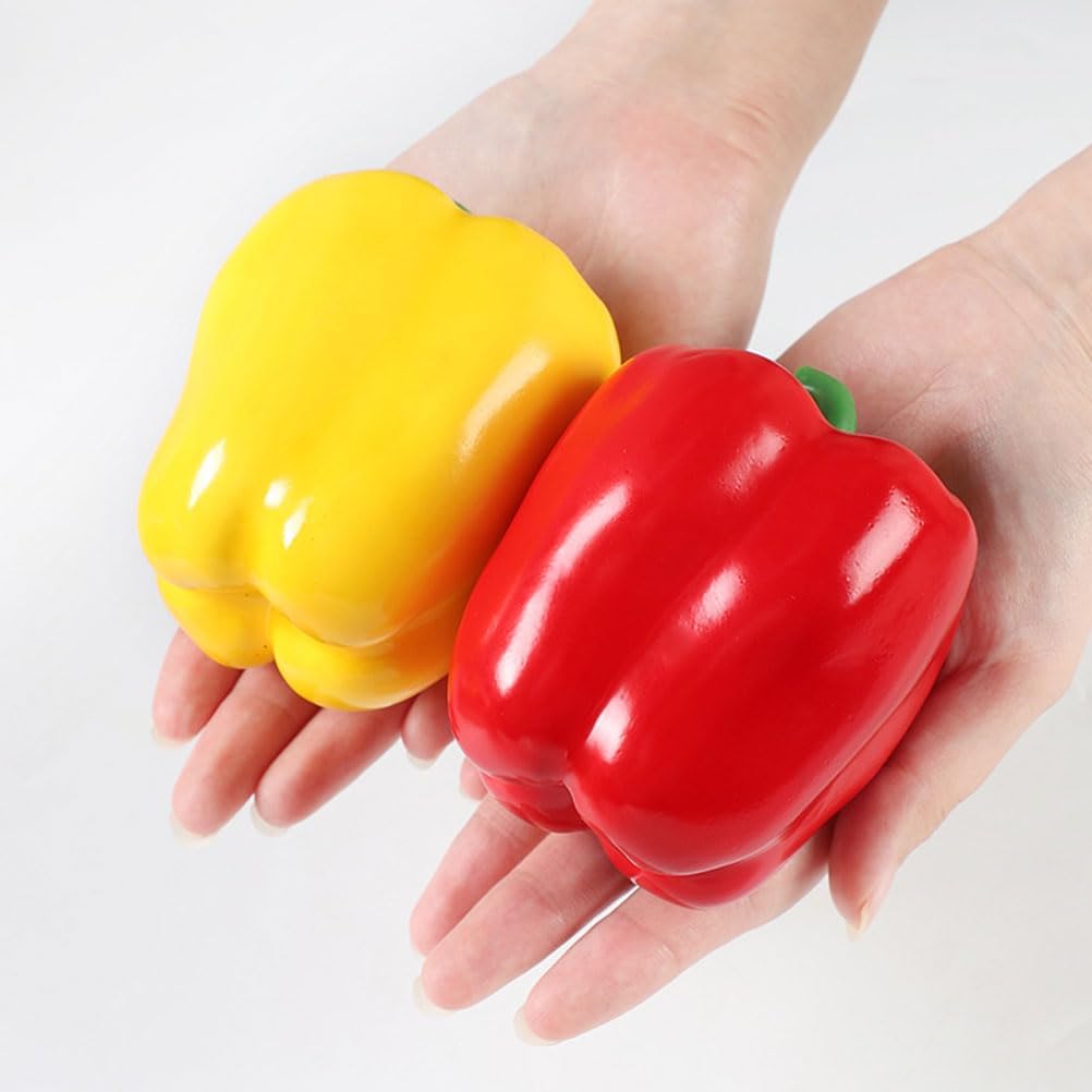 LOGOFUN 3PCS Realistic Artificial Sweet Pepper Decor