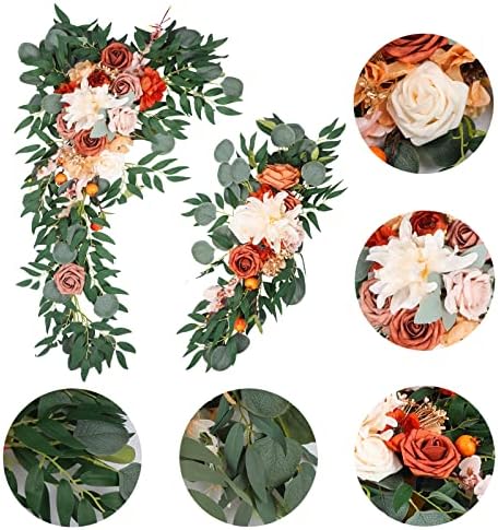 Emivery Artificial Wedding Arch Flowers Kit for Decor