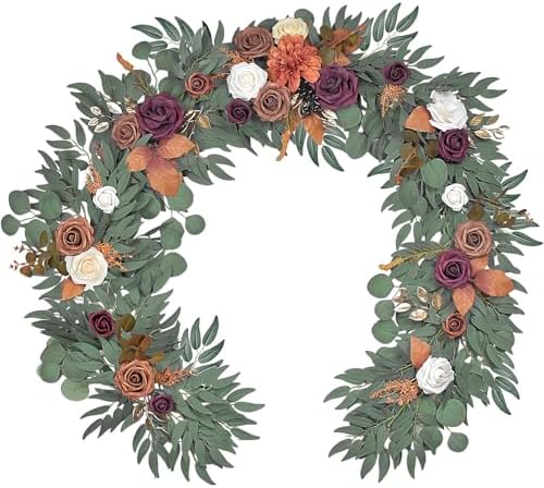 6 Ft Burnt Orange Flower Garland for Wedding and Home Decor