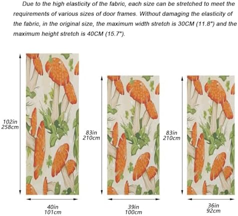 Susiyo Retro Autumn Mushrooms Halloween Door Cover Stretch Fabric 32x79 in