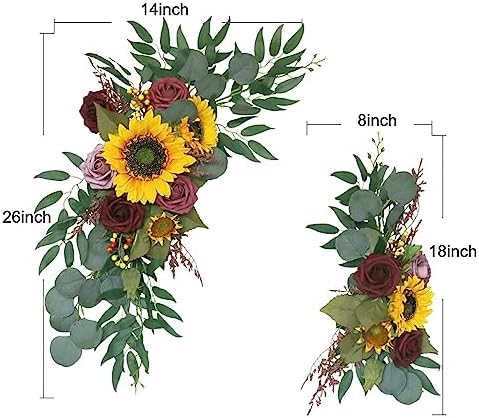 Emivery Sunflower Arch Flowers Pack of 2 Wedding Decor
