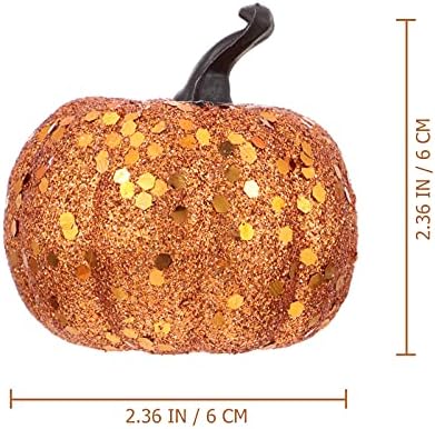 NUOBESTY 10pcs Glitter Foam Pumpkin Artificial Decorations