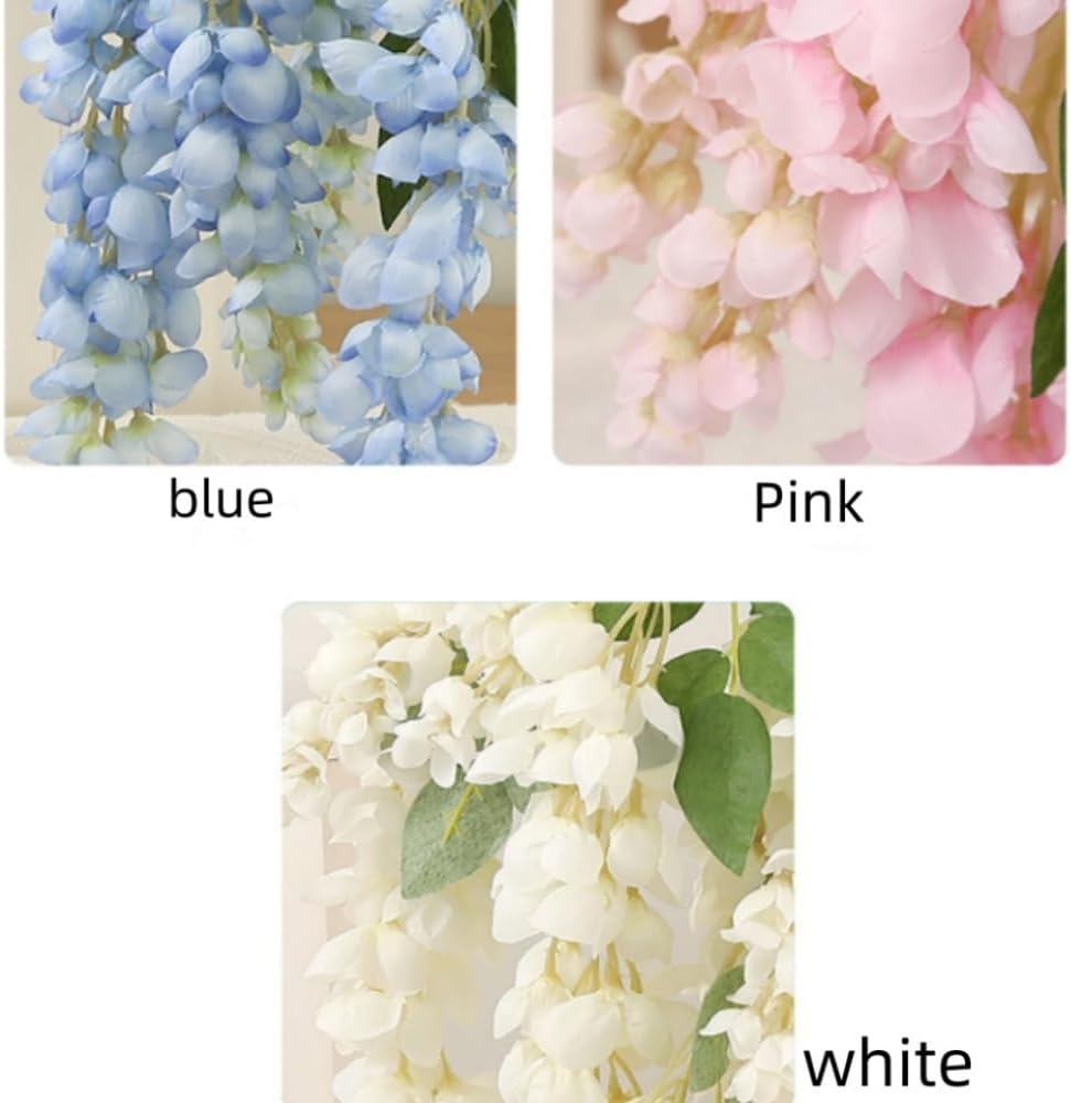 47 Inch Silk Amber Wisteria Artificial Flowers 2 Branches