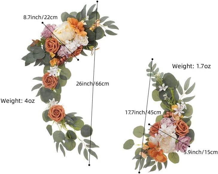 Red Artificial Flower Swag Set of 2 for Wedding Arch