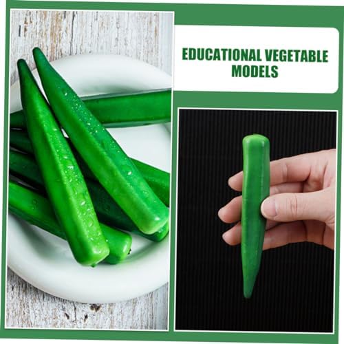 Vaguelly Realistic Fake Okra Artificial Vegetable Set