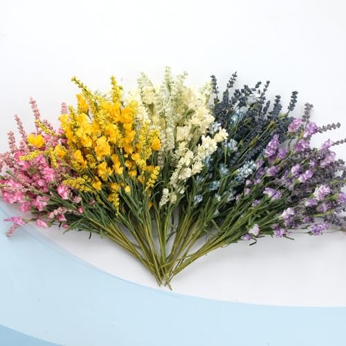 TEMPUS 10 Pcs Artificial Blue Flower Bundle