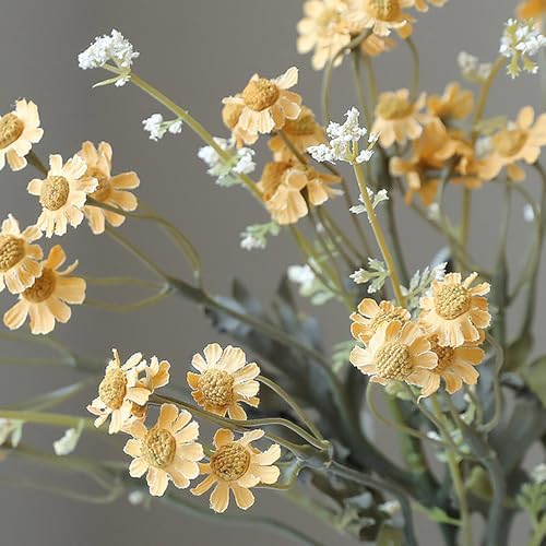 Belupai 8Pcs Artificial Daisy Flower Bouquet with Stems
