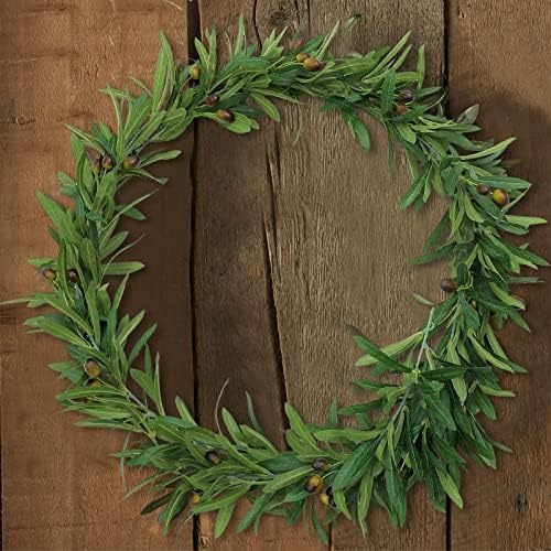 UArtlines 2Pcs Artificial Olive Leaf Vine Garland with Fake Fruits