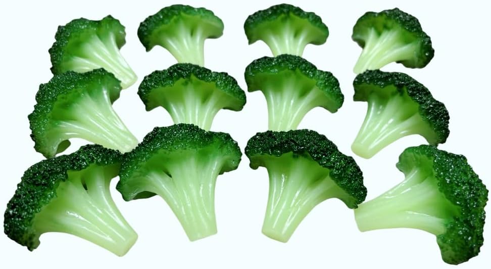 12pcs Fake Broccoli Slices Artificial Vegetables Decoration Props