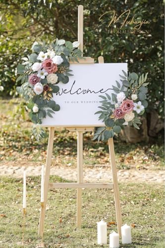 Muhanjia Wedding Sign Faux Flower Swag Pack of 2 1