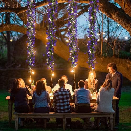 RECUTMS Lighted Eucalyptus Garland with Hooks and LED Lights