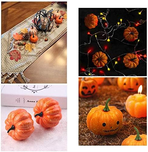 16 Pcs Artificial Assorted Pumpkins Halloween Decor