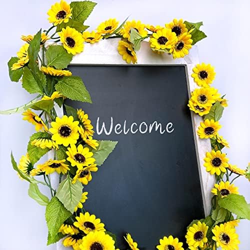 Winlyn 2 Pcs 59 Ft Artificial Sunflower Garland