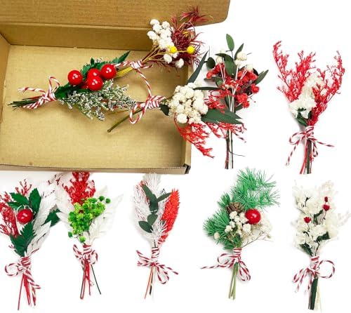 DULRLLY 10pcs Mini Dried Flower Bouquet Bulk