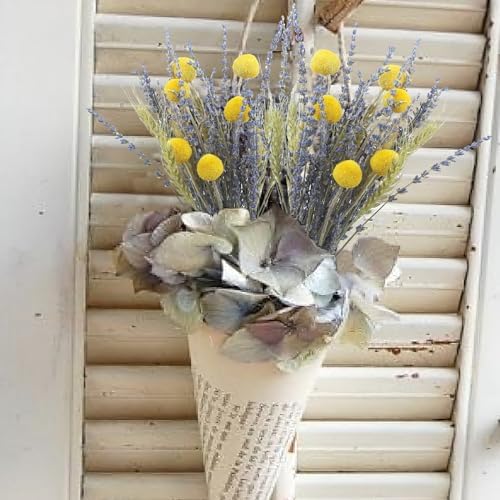 CISDUEO Natural Dried Flower Bouquet with Wheat Stalks and Lavender