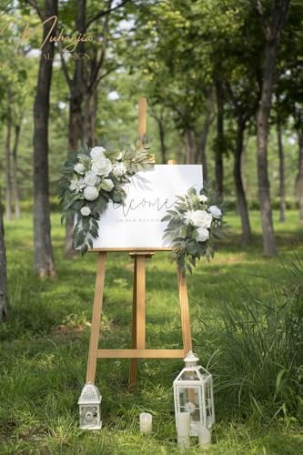 Muhanjia Wedding Sign Faux Flower Swag Pack of 2