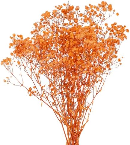 MECCANIXITY Artificial Orange Babys Breath Flowers 12 Inch