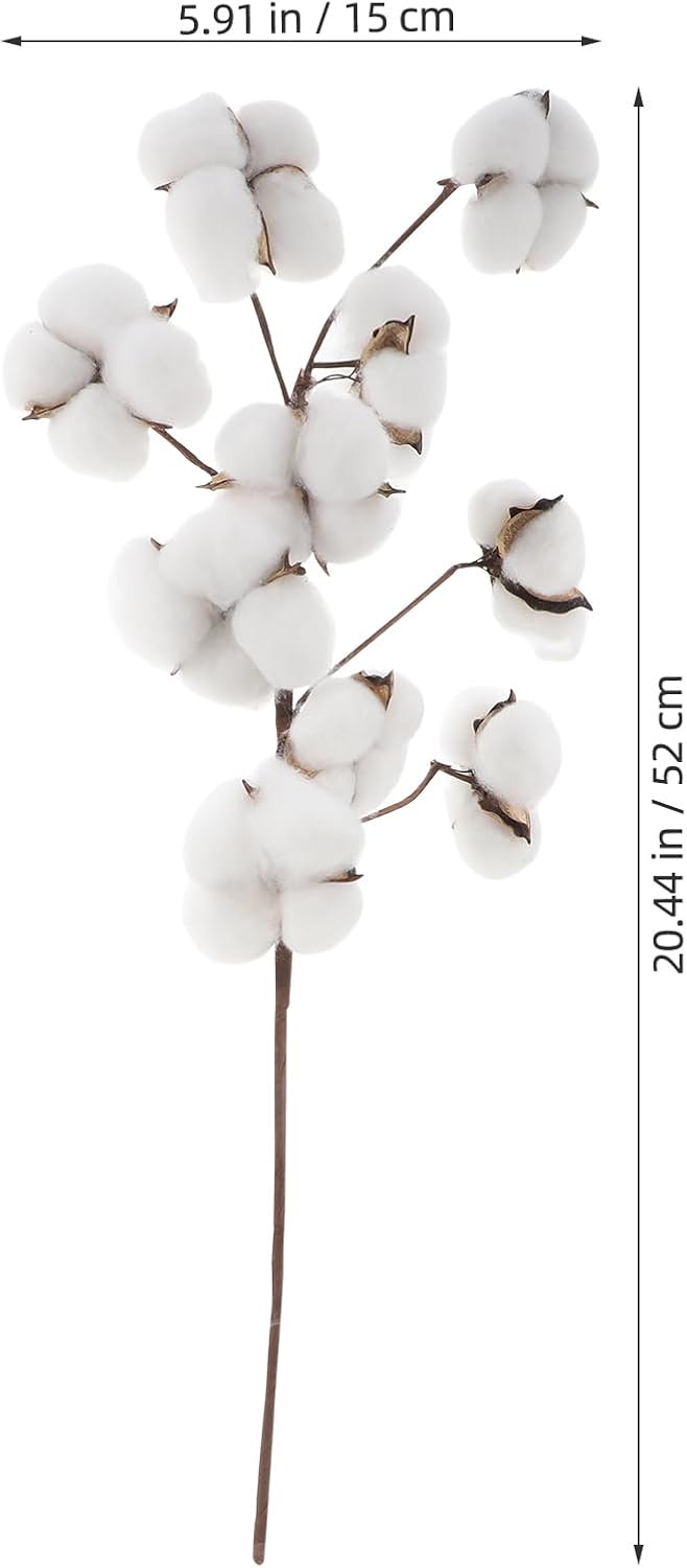 Ciieeo Artificial Cotton Flowers 10 Head Bunches