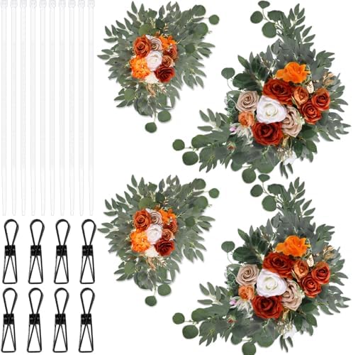 Hotop Honey Orange Gradient Artificial Flower Arch Set of 4